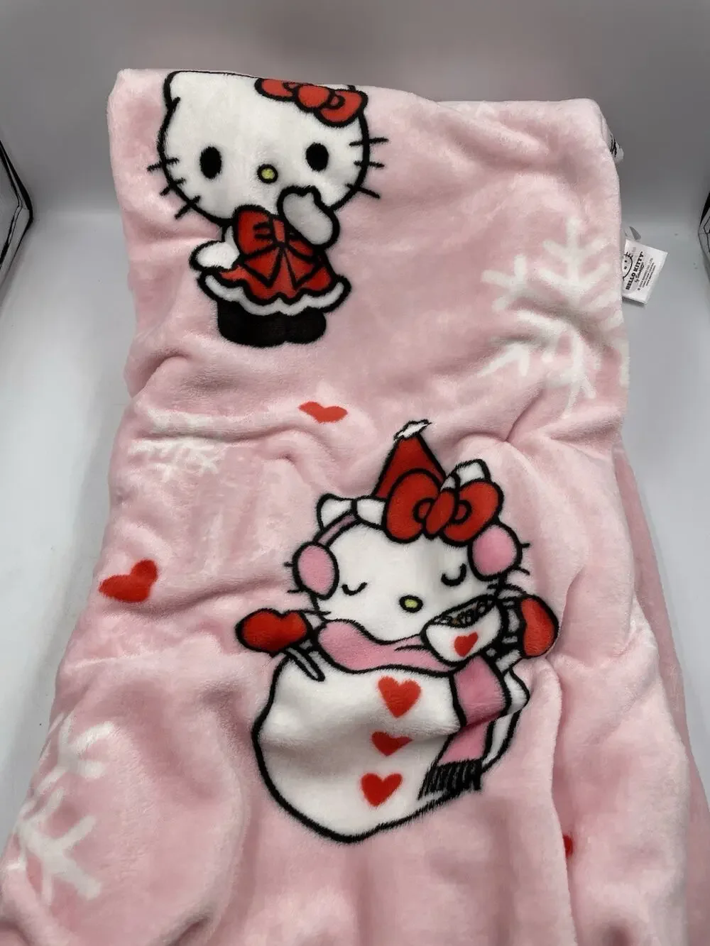 New Hello Kitty Christmas Snowman & Santa Pink Plush 50